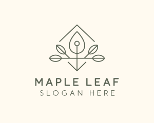 Leaf Plant Oil Drop logo design