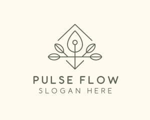 Leaf Plant Oil Drop logo design