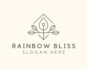 Leaf Plant Oil Drop logo design