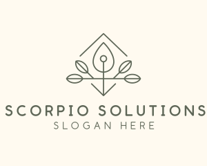 Leaf Plant Oil Drop logo design