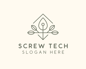 Leaf Plant Oil Drop logo design