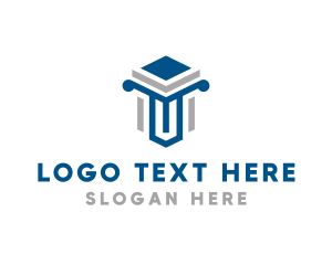 3d - Modern Professional Pillar logo design
