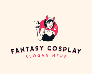 Cosplay - Woman Gamer Streaming logo design