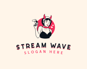 Streaming - Woman Gamer Streaming logo design
