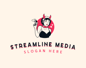 Streaming - Woman Gamer Streaming logo design