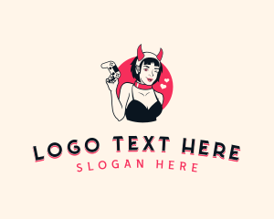 Devil - Woman Gamer Streaming logo design