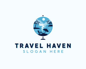 Tourist - Tourist Getaway Island logo design