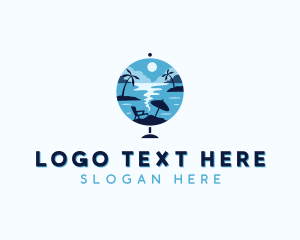 Globe - Tourist Getaway Island logo design