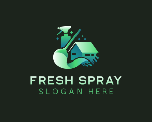 Mop Spray Sanitation logo design