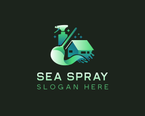 Mop Spray Sanitation logo design