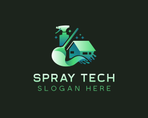 Mop Spray Sanitation logo design