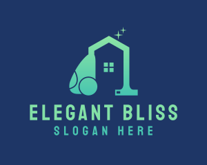Home Cleaning - Gradient Home Vacuum Cleaner logo design