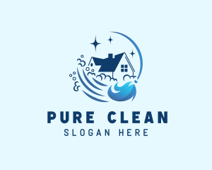 Mansion Housekeeping Cleaning logo design