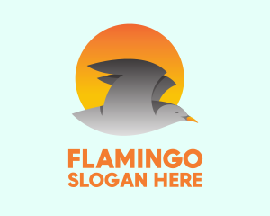 Summer Camp - Sun Flying Bird logo design