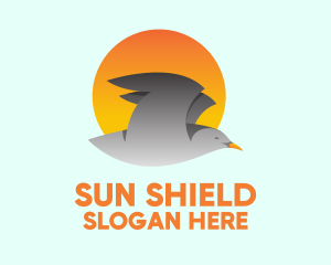 Sun Flying Bird logo design