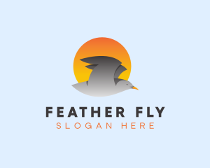 Sun Flying Bird logo design