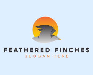 Sun Flying Bird logo design