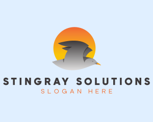 Sun Flying Bird logo design