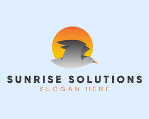 Sun Flying Bird logo design