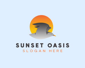 Sun Flying Bird logo design