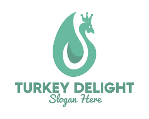 Turkey - Green Natural Bird Queen logo design