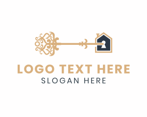 Residential - House Key Lock logo design