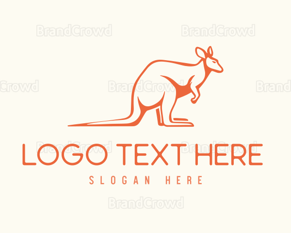 Orange Australian Kangaroo Logo