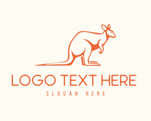 Animal - Orange Australian Kangaroo logo design