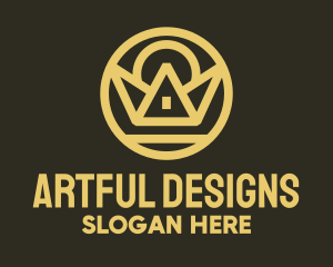 Gold Crown Structure logo design