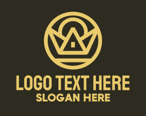 House Hunting - Gold Crown Structure logo design