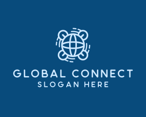 International - Blue Global Drone logo design