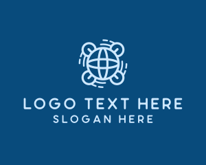 High - Blue Global Drone logo design
