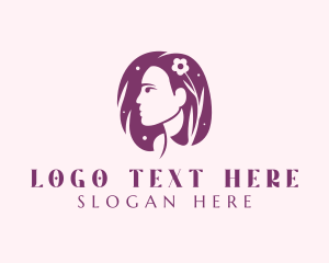 Purple - Nature Floral Hair Lady logo design