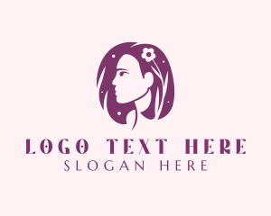 Nature Floral Hair Lady Logo