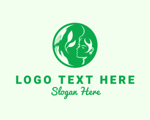 Vegetarian - Nature Conservation Woman logo design