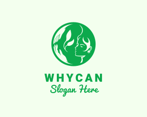 Vegetarian - Nature Conservation Woman logo design
