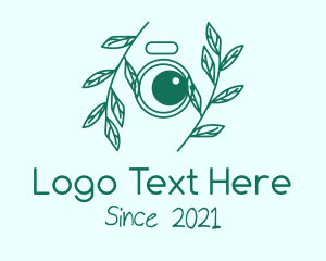 Cctv - Green Plant Camera Lens logo design