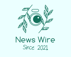 Journalism - Green Plant Camera Lens logo design