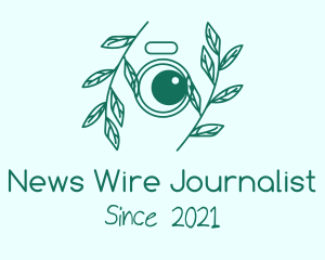 Journalist - Green Plant Camera Lens logo design