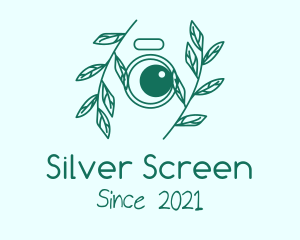 Digital Camera - Green Plant Camera Lens logo design