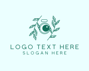 Green Plant Camera Lens logo design