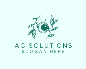 Green Plant Camera Lens logo design