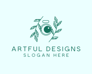 Green Plant Camera Lens logo design