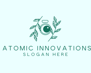 Green Plant Camera Lens logo design