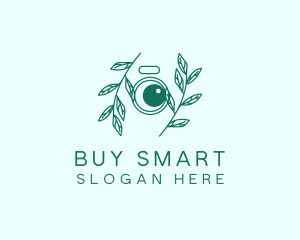 Green Plant Camera Lens logo design