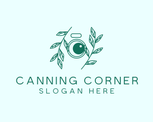 Green Plant Camera Lens logo design