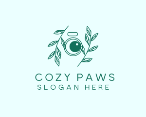 Green Plant Camera Lens logo design