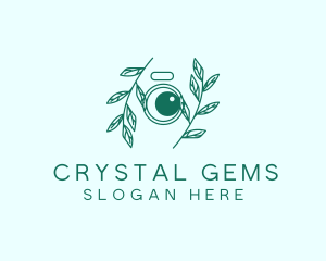 Green Plant Camera Lens logo design