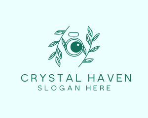 Green Plant Camera Lens logo design