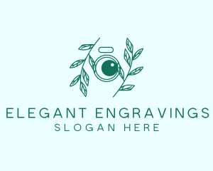 Green Plant Camera Lens logo design